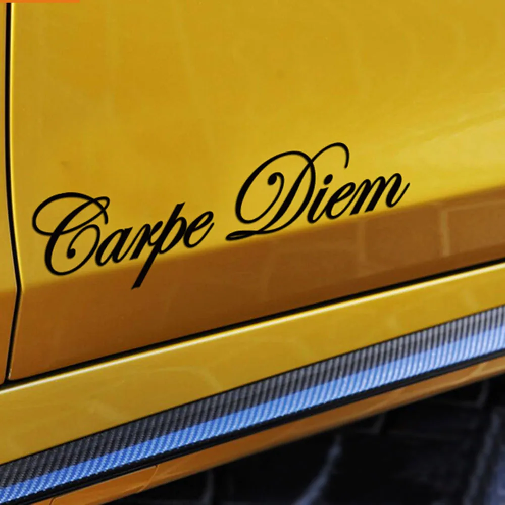 

Letters Carpe Diem Car Stickers Vinyl Car Styling Art Sticker Car Window Body Decals DIY Motorcycle Sticker Auto Accessories