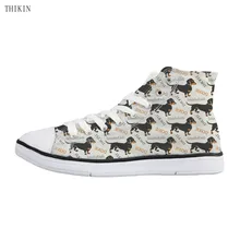 THIKIN/прогулочная обувь; Милая Одежда для собак; кроссовки; Женская парусиновая обувь на плоской подошве с высоким берцем; Повседневная Женская парусиновая обувь