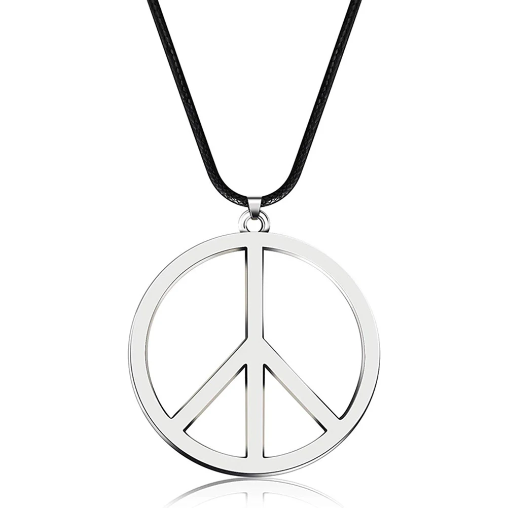 Серебряное ожерелье из нержавеющей стали, подвеска в виде знака мира, ювелирное изделие, классическое ожерелье с символом мира