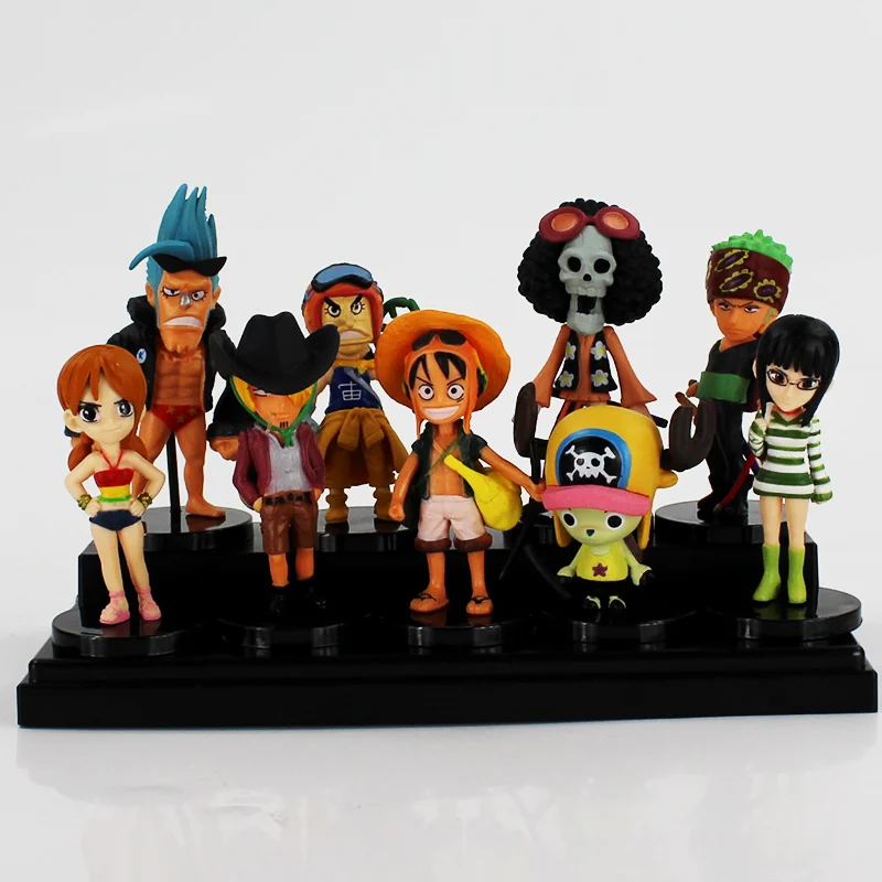 8 см 9 шт./лот одна штука Луффи обезьяна Nami Usopp Roronoa Зоро Тони Чоппер Санджи франки