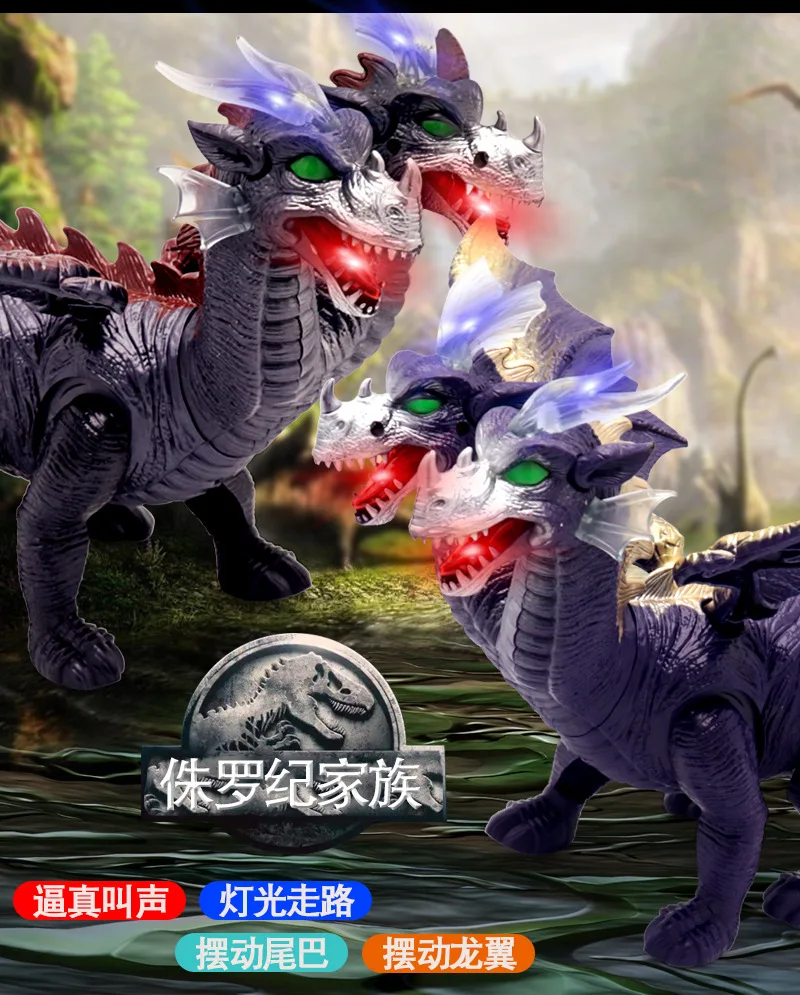 Brinquedos de Dinossauros Elétrica Crianças Pterossauro Dinossauro Dinossauros Jurássicos Caminhada Leve Dupla 6 High Quality Brinquedos e hobbies