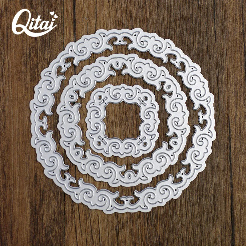 

QITAI Metal Circle Cutting Dies Scrapbooking Photo Album DIY Embossing Die Cutter Stencils Paper Crafts Crave Art Home Decor D87