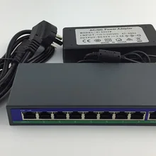 Ip-камера CCTV 10 портов 48 в 8 PoE инжектор питания через Ethernet переключатель 120 Вт IEEE802.3af/at 1,2+/3,6-с адаптером питания