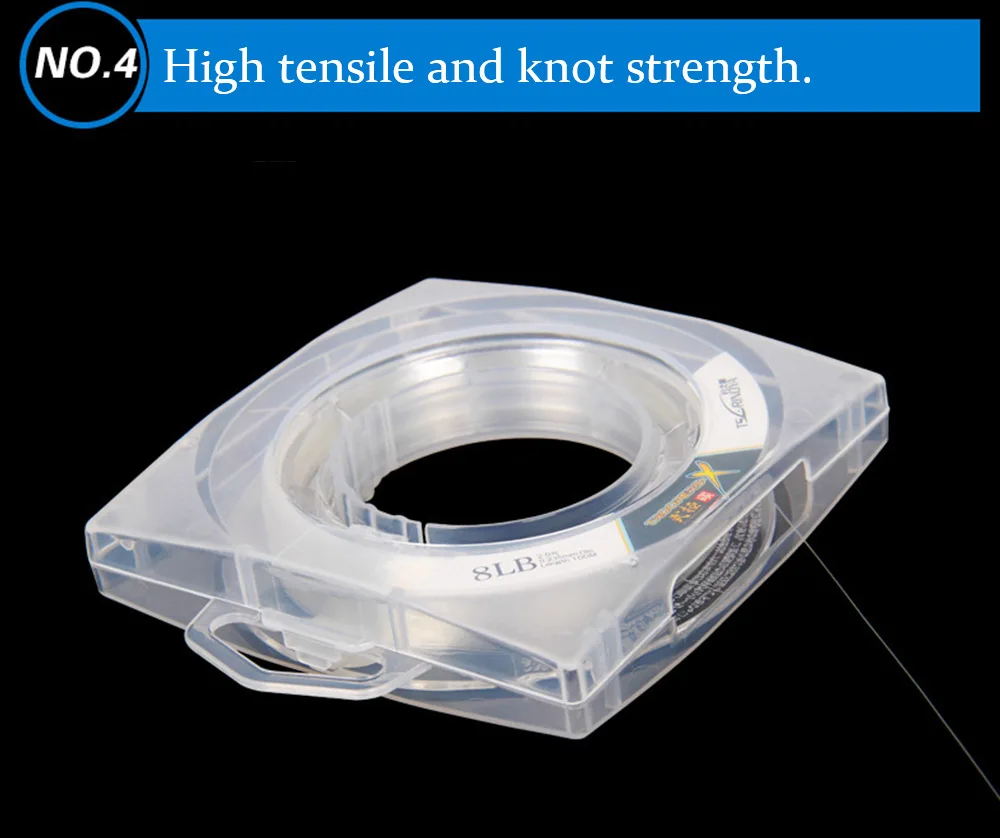 100m Trulinoya Transparent Carbon Fish Line Fluorocarbon Fishing Wire