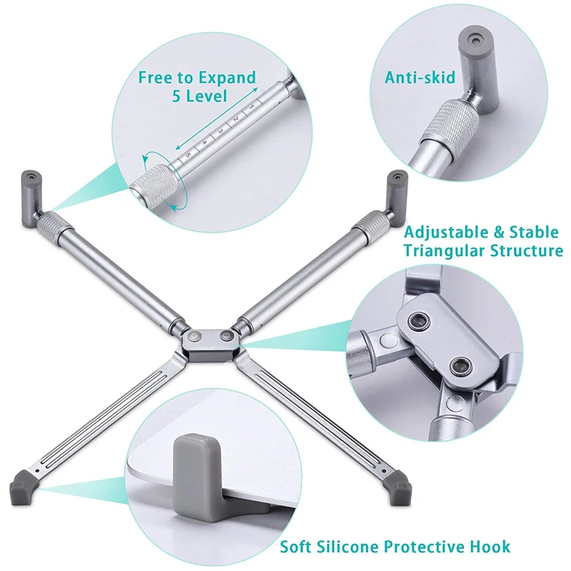 Алюминиевая портативная складная подставка для ноутбука Регулируемая Эргономичная подставка для ноутбука вентилируемый охлаждающий держатель для MacBook Pro Air Mini