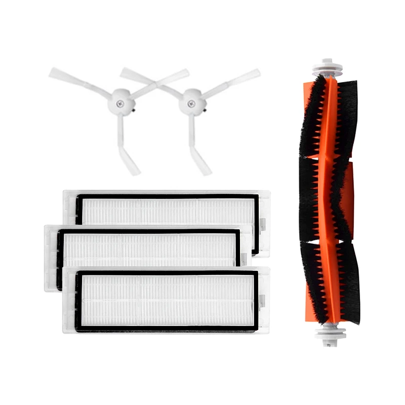 Kopen 3 stks hepa filter + 2 stks side borstel + 1 stks belangrijkste borstel Geschikt voor Xiao mi mi robot stofzuiger onderdelen accessoires