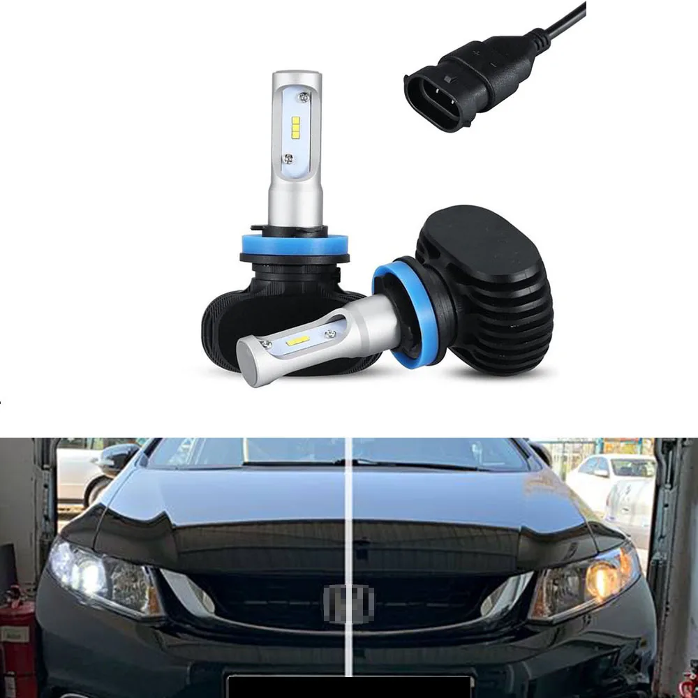 

S1 H11 Car LED Headlight Bulb 8000lm 12V 50w/pair Led Headlights For Honda Civic 9th. Gen. Sedan (2015)