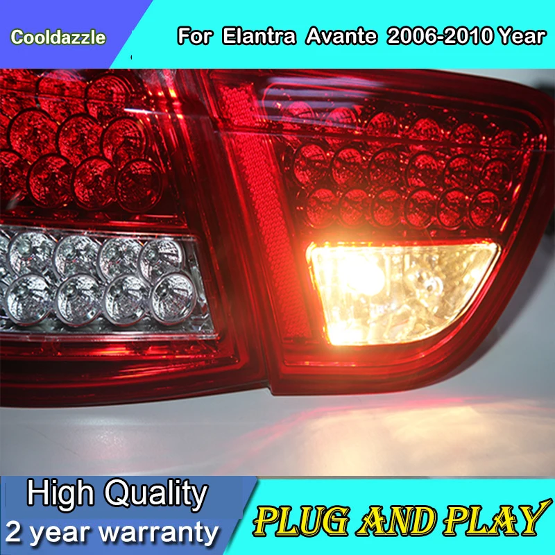 4 шт. автомобильный Стильный чехол для hyundai Elantra светодиодный задний фонарь 2006-2010 года для Elantra задний фонарь Avante задний фонарь