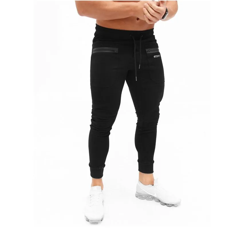 

2019 New Tight Men Pants Zipper Packet Bodyboulding Gyms Brand Clothing Cotton Trousers Fitness Jogger Sweatpants High Quality