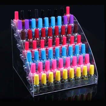 

Fashion 7 Tiers Removable Acrylic Clear Nail Polish Shelf Cosmetic Varnish Display Stand Rack Holder Women Makeup Organizer Case
