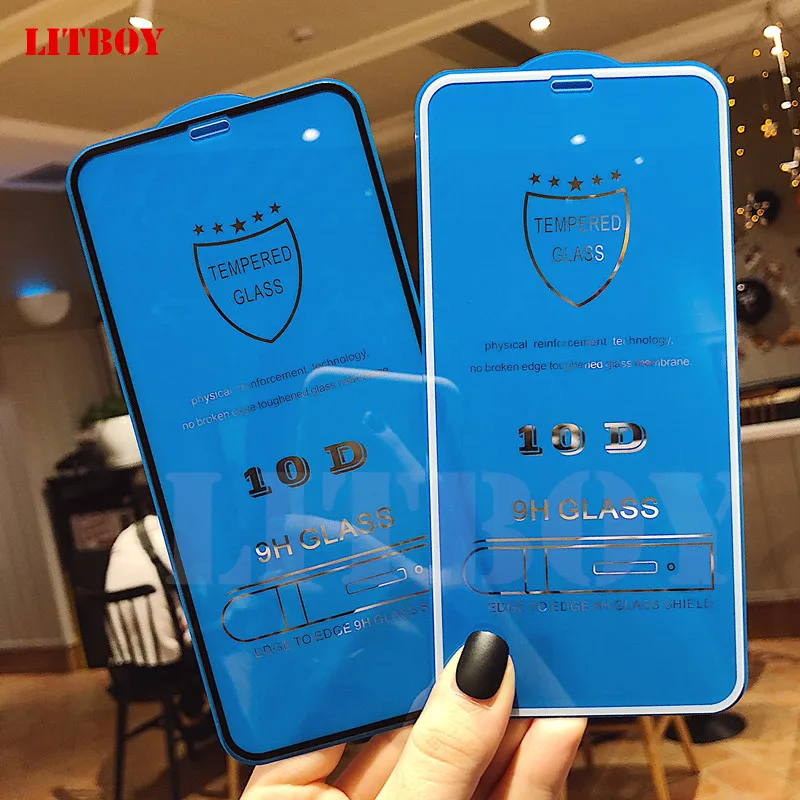 10D Gehärtetem Glas Für iPhone Xs Max 7 8 6 Plus Screen Protector Volle Abdeckung Schutz Glas Für i