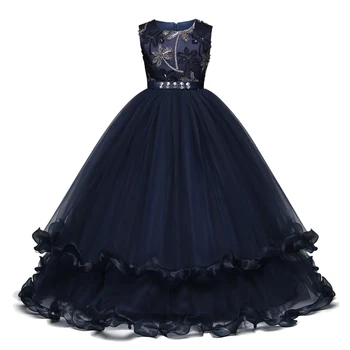 

Girls Long Dress For Weeding Graduation Party Teenage Summer Children Clothing Kids Evening Ball Prom Gown Layered Dress