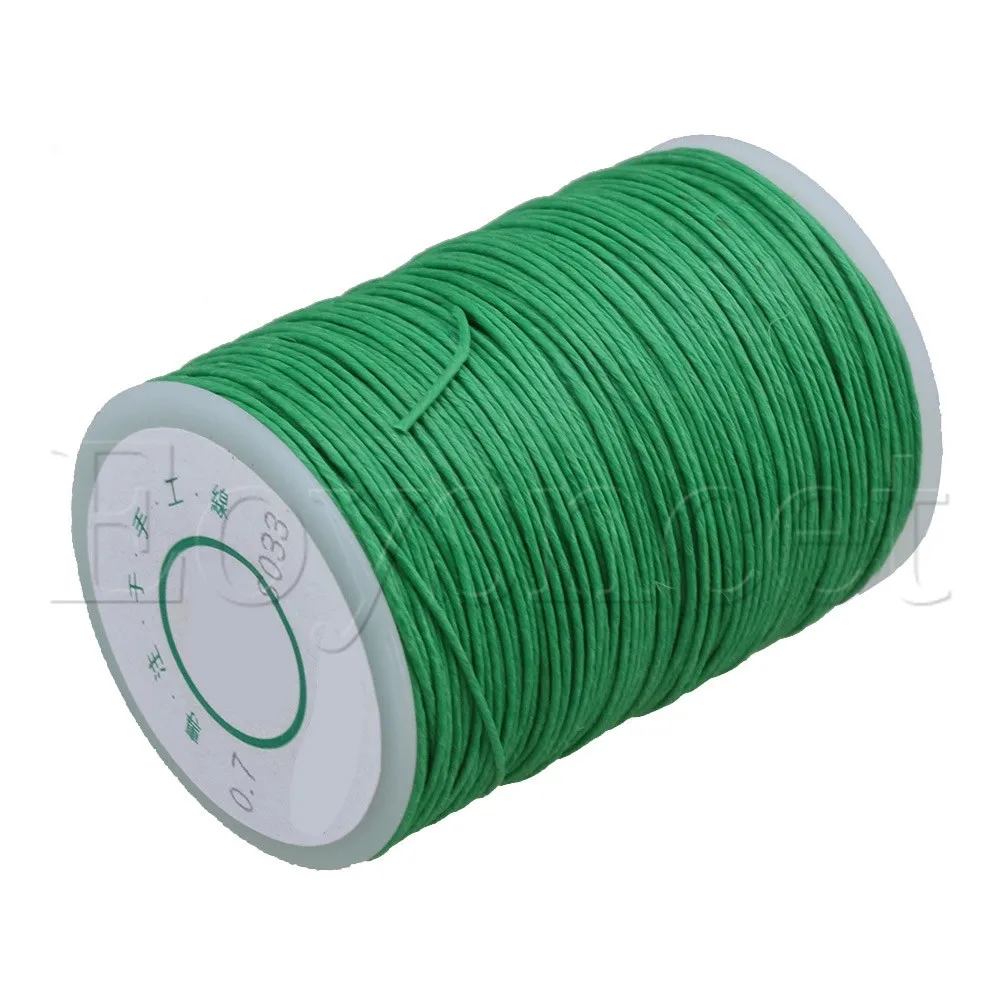 

Green 100m Hemp Round Waxed Stitching Thread Cord 0.7mm Did for Handwork