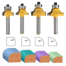 4Pcs 1 4 Shank Milling Cutter Woodworking Tools Round font b Router b font Bit Set