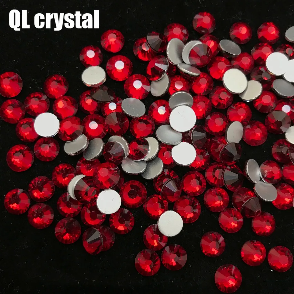 

dark red AB Glue on Glitter Flatback Glass Crystal Non Hot fix rhinestone For Gymnastics Clothes Shoes 3D Nail Art Decoration