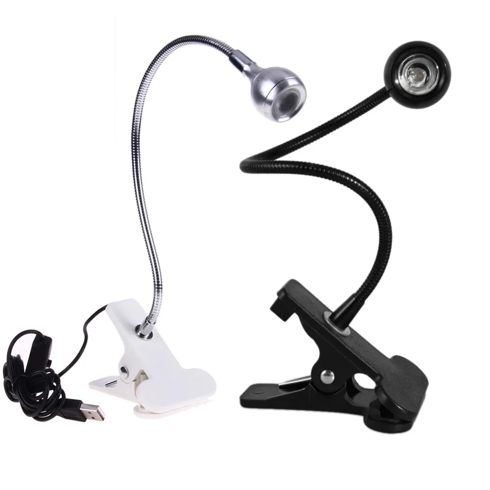 

Portable Mini Flexible Clip-on Reading LED Light Desk Lamp Eye-Protection with ON/OFF switch USB Gadgets For Students For Laptop