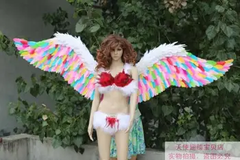 

new arrival black feather wings angel and devi cosplay Props Can arbitrarily curved shape
