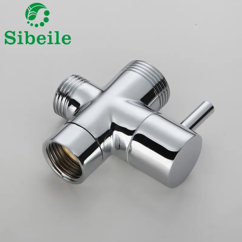 SBLE Chrome 3 Way Bathroom Toilet Bidet 3/4'' 1/2'' T-adapter Shower Diverter Valve Shower Faucet Tee Connector Shattaf Valve