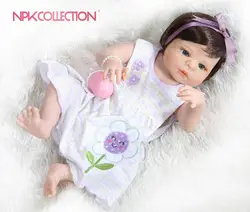 Npkколлекция 56 см bebe Кукла reborn baby кукла милая девочка Виктория полное тело силиконовая игрушка для ванны мягкий настоящий Сенсорный подарок