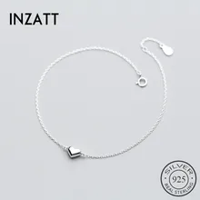 INZATT минималистичный романтичный блестящий браслет в виде сердца для модных женщин, красивые ювелирные изделия, 925 пробы, серебро, классические аксессуары, подарок
