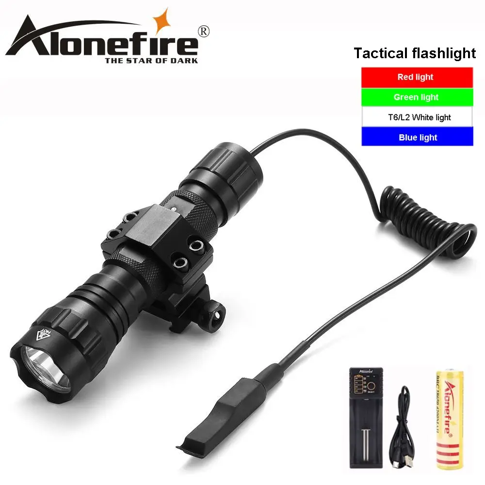 Тактический фонарь AloneFire 501Bs охотничий винтовочный 501B осветительный для стрельбы
