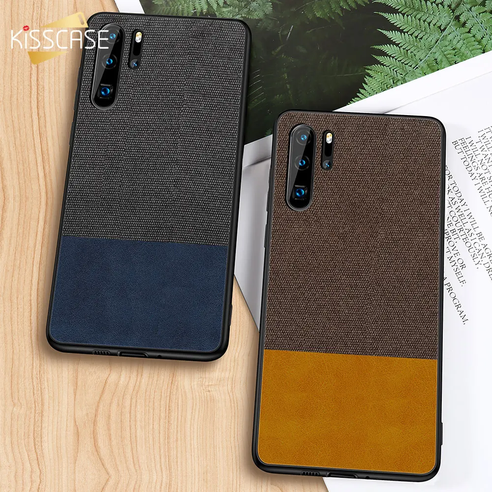 KISSCASE двухцветный тканевый кожаный чехол для Huawei P20 Lite P30 Pro Capinhas Coque Bag |