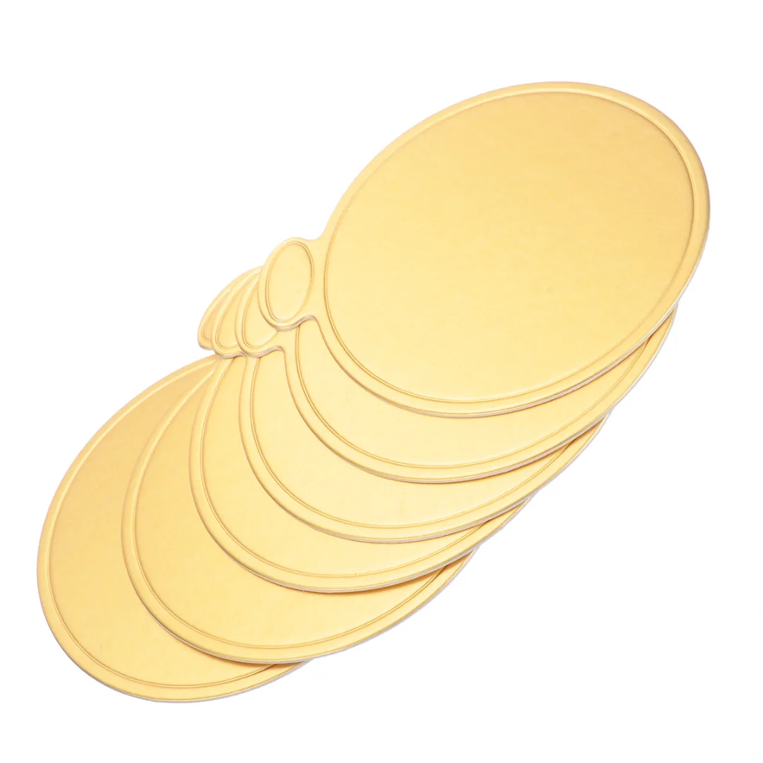 Mayitr 100Pcs/set Round Mousse Cake Boards Gold Paper Displays  Cupcake Dessert Tray Wedding Birthday Pastry Decor