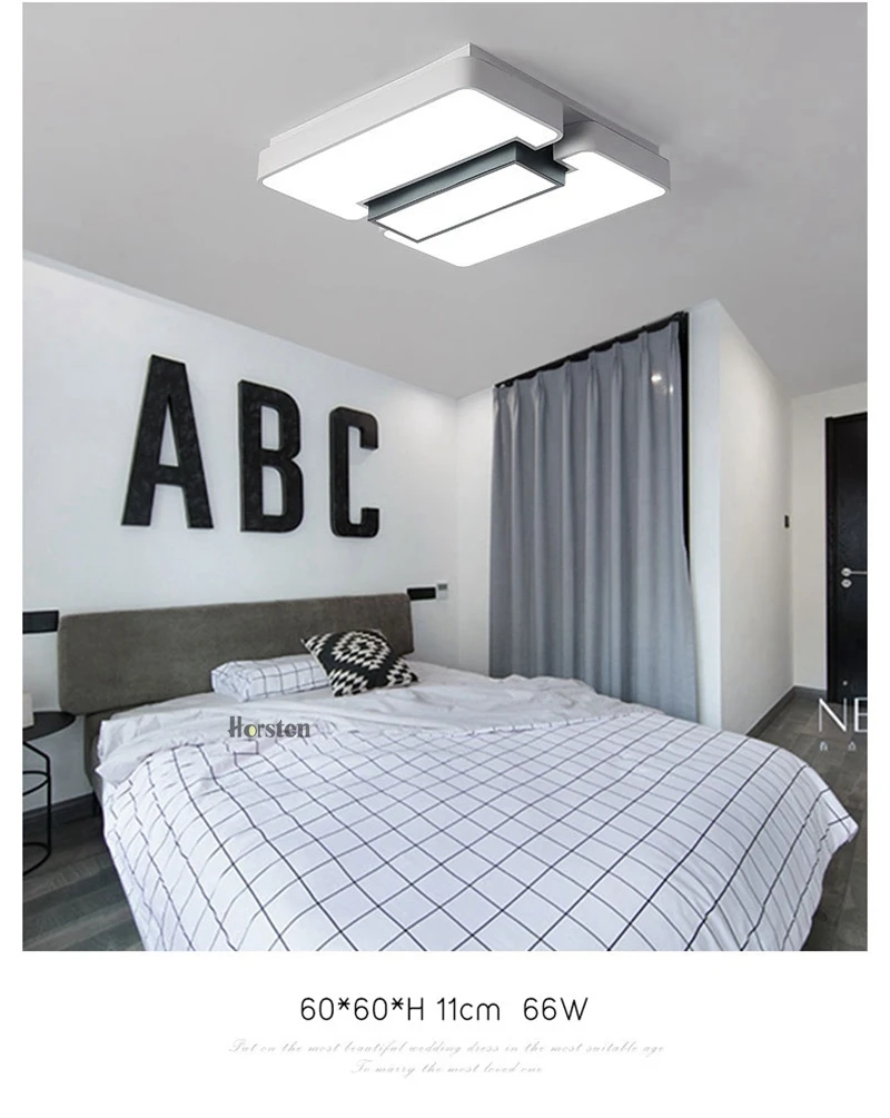 Creative Modern Ceiling Lights Black and White Iron Acrylic Ceiling Lamp For Living Room Bedroom Remote Control Lighting Fixtures (5)