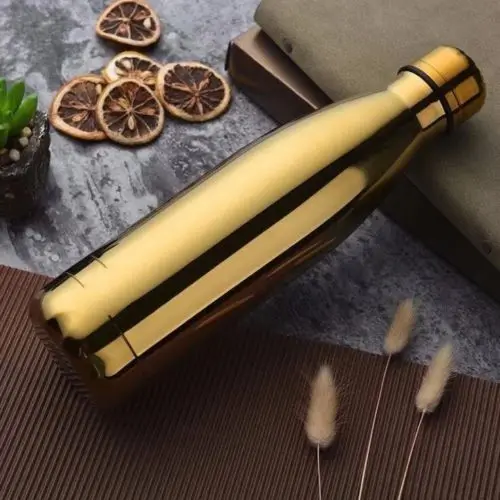 Rose Gold Нетоксичная герметичная Вакуумная бутылка для воды теплоизолированная колба термо портативный практичный Спорт холодные чашки модные - Цвет: Rose Gold