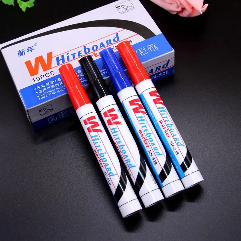 1 Pcs Erasable Marker Pen Whiteboard School Dry Erase Markers Blue Black Red Office Supplies