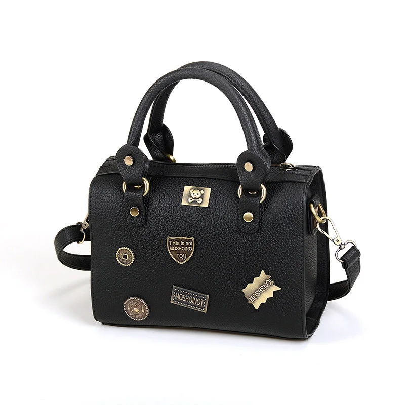 Luxury Boston Bag Ladies Cartoon Letters Metal Retro Shoulder Bag Designer Cheap font b Handbag b