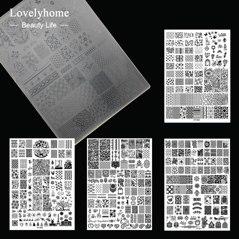 1 шт. XL акриловые пластины для штамповки ногтей прозрачные шаблоны штамп различные дизайны инструмент для маникюра легкий