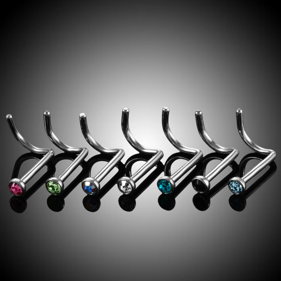 G23 Titanium Nose Screw Stud Piercing Crystal 1PC Nariz Piercing Jewelry Twist Nose Stud Bone Fashion Girls 20g&18g piercing jewelry nose studs body piercing jewelry body jewelry