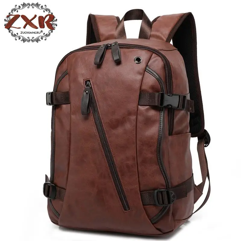 

Men PU Patent Leather Backpacks Men's Fashion Backpack & Travel Bags Western College Style Bags Mochila Feminina