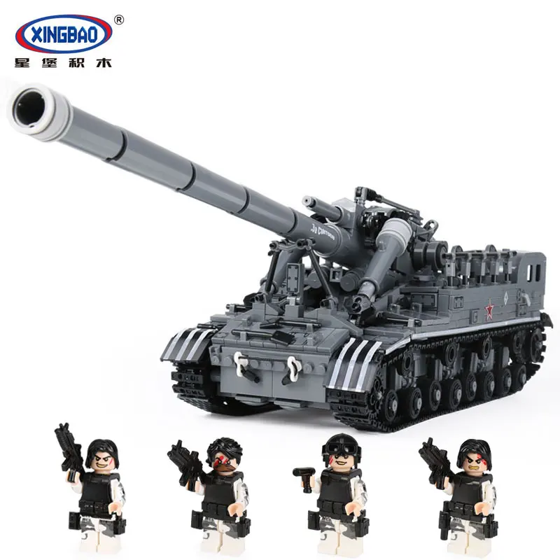 

XingBao 06001 1389Pcs Creative MOC Military Series The T92 Tank Set Children Education Building Blocks Bricks Toys Model Gift