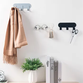 

Key Hooks Creative Iron Kitchen Hooks Self Adhesive Wall Mounted Clothes Towel Hanger Door Hook Bathroom Hanger Home Storage