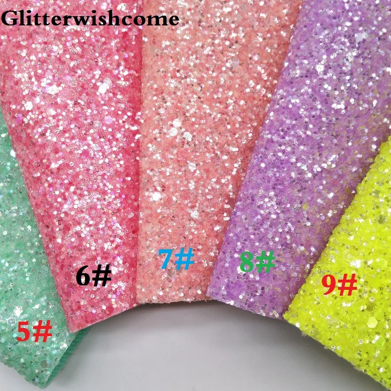 Синтетическая кожа Glitterwishcome 21 х29 см Размер A4 подкладка в одном цвете крупная с