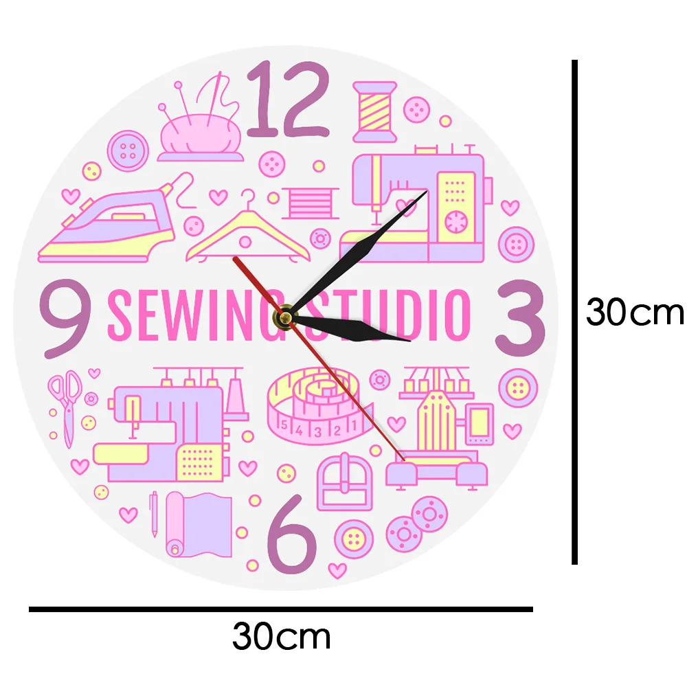 Швейные студийные напечатанные настенные часы стеганое одеяло швейная комната стеганое одеяло швея подарок знак настенные часы ремесло комнаты ремесленные принадлежности часы
