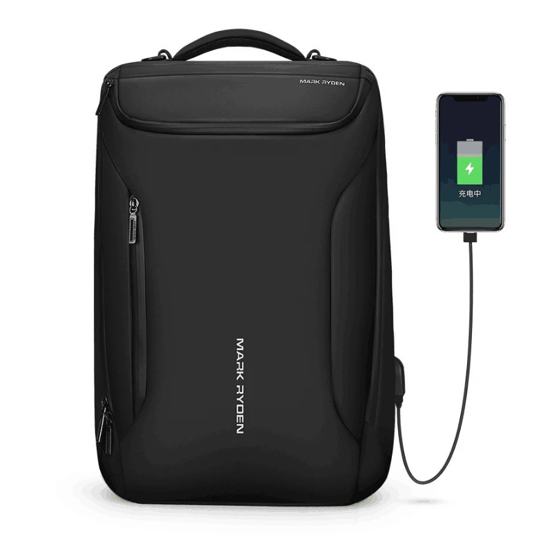 Mark Ryden, новинка, модный мужской рюкзак с защитой от воров, многофункциональный, водонепроницаемый, 15,6 дюймов, сумка для ноутбука, мужская, USB, дорожная, зарядная сумка - Цвет: Black
