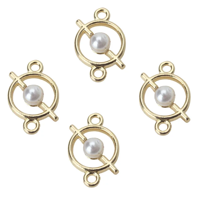 10pcs/lot 20*17mm Fashion Gold Plate Imitation Pearls Hollow Charms