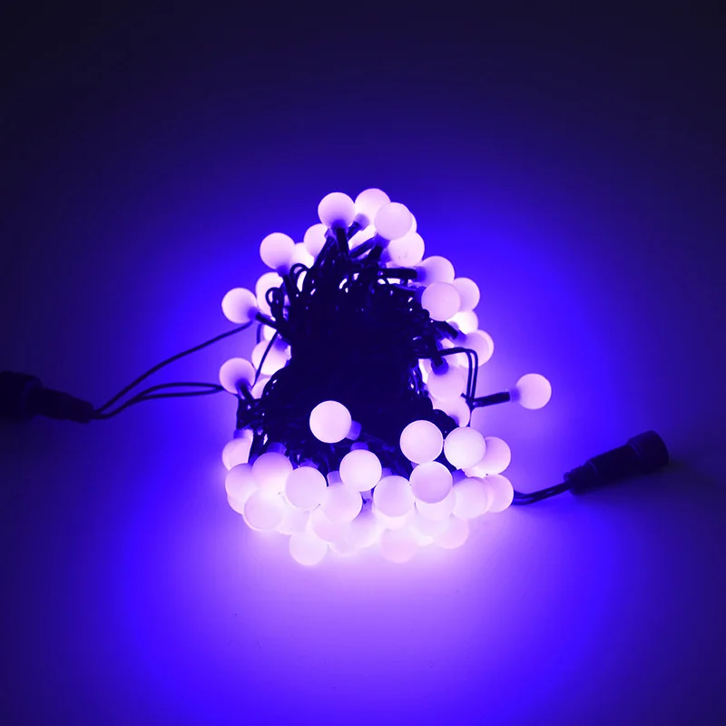 Длина 32,8 футов светодиодный шарик из ПВХ свет шнура водонепроницаемый IP46 Свадебный Декоративный Сказочный свет Рождественские украшения освещение Вечерние огни - Испускаемый цвет: Фиолетовый