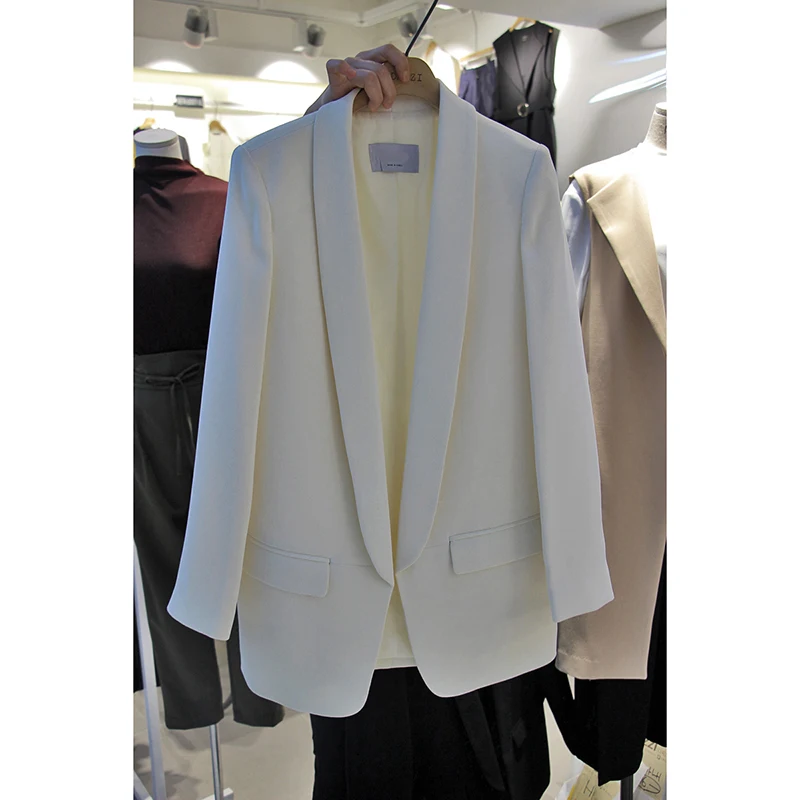 

Authentic 2019 spring autumn new green fruit collar one button OL wild small suit was thin in the long-term small jacket female