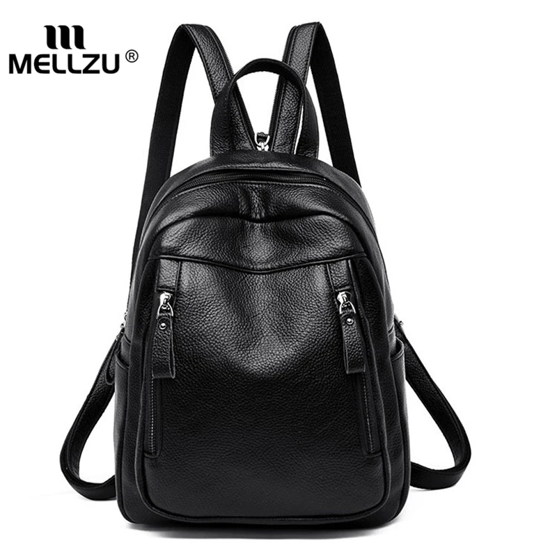 

Mellzu Casual Large Capacity Shoulder Bags Vintage Women Backpack PU Leather School Backpacks for Teenage Girls Travel Bag