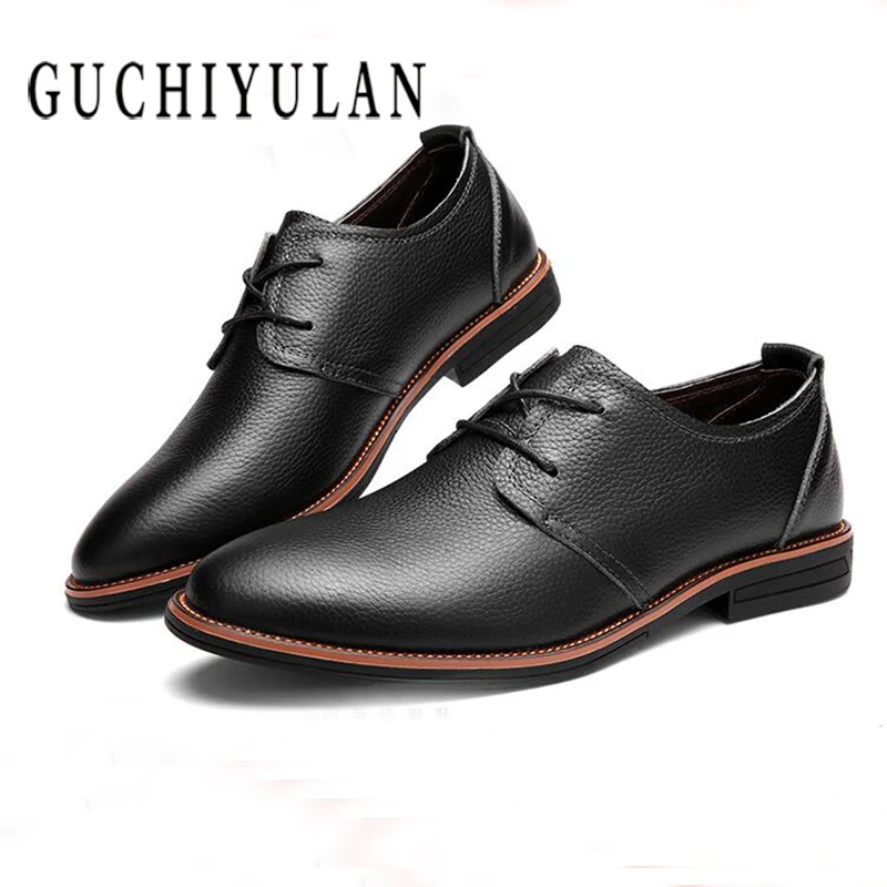 

mens Loafers Leather 2018 Business genuine moccasin Dress Shoes Formal Oxford Shoes For Men Flats comfortable Shoes black