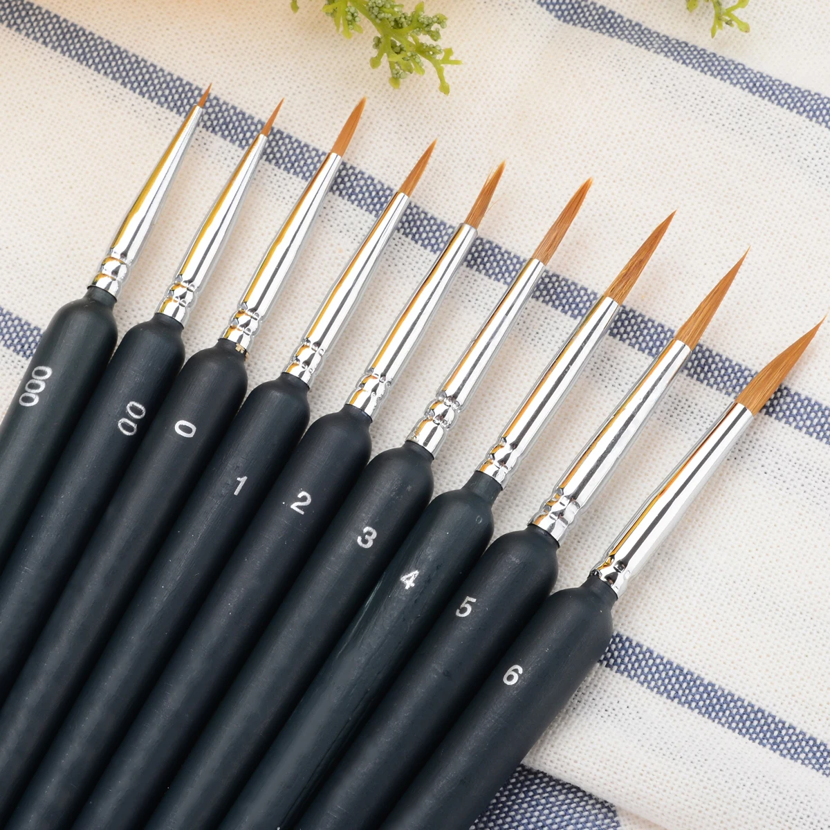 9pcs/Set Paint Brushes Artist Weasel Hair Brush Pen For Oil Painting Gouache Watercolor Paint For Beginners Drawing