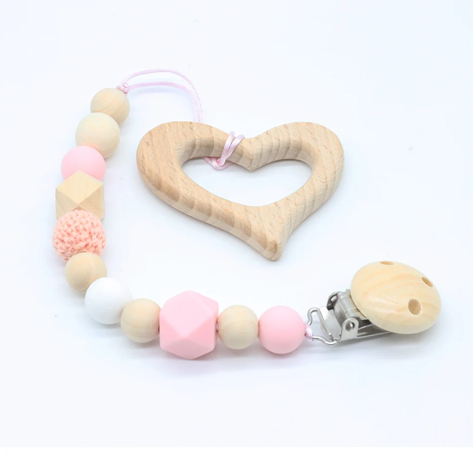 

Pacifier Clip - Silicone Teething Soother Clip Dummy clip Baby Teether Bite Beads Chew Toy Chewing Beads Clip Simple Classic