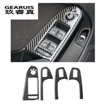 

Car styling door armrest panel cover trim window glass lift buttons frame decal strip sticker for Audi A4 B8 A5 auto Accessories