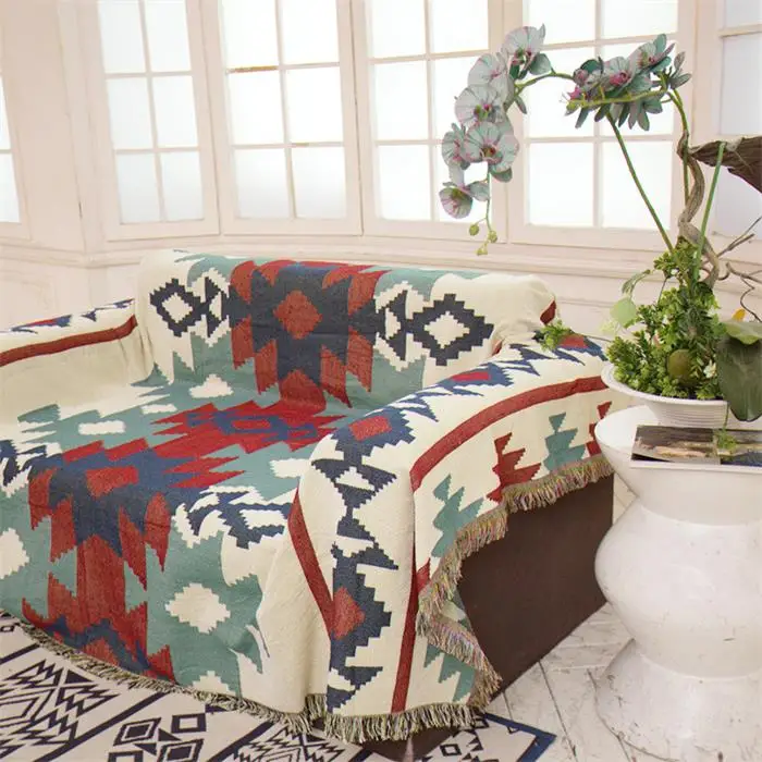 ADQKCLY, чехол для дивана в богемном стиле с кисточками, хлопок, двухсторонний цвет, 2/3, чехлы для дивана, чехол для покрывала, простыни, пледы, одеяла - Цвет: as picture