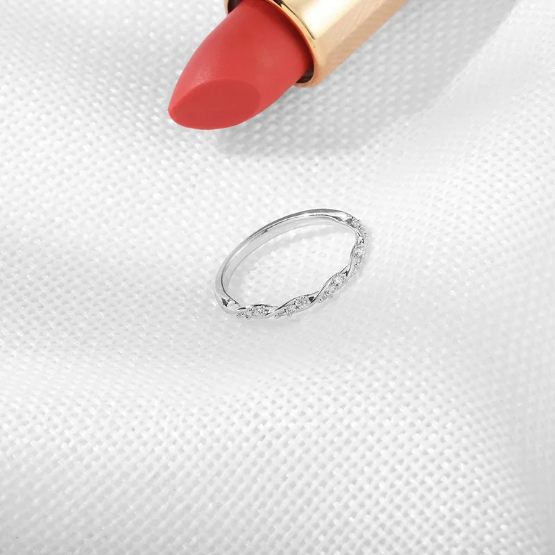 Новое креативное переплетенное розовое золото Серебряное кольцо со звездами твист циркониевые кольца украшение для свадьбы помолвки кольцо для женщин девочек