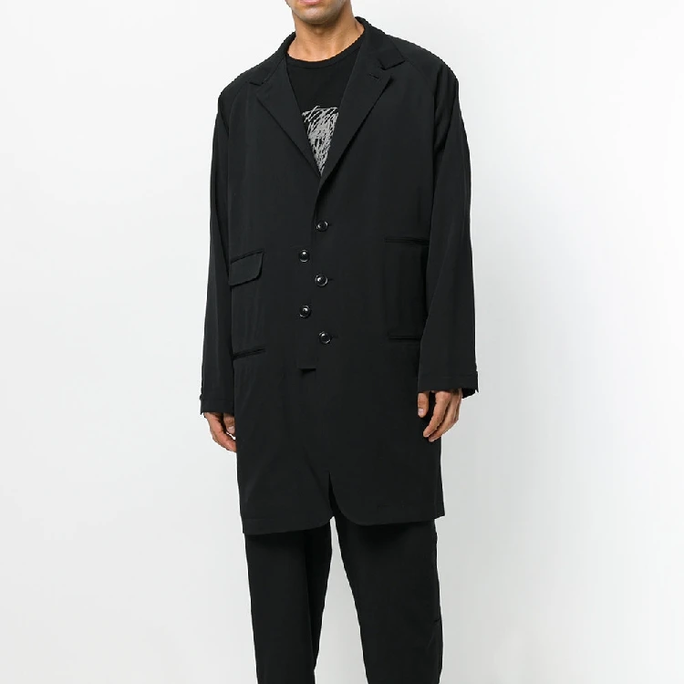 S-6XL! Высокое качество мужской одежды 2018 Новые мужские длинные, мешковатые Куртки, двойной карман костюмы и классические брюки повседневные